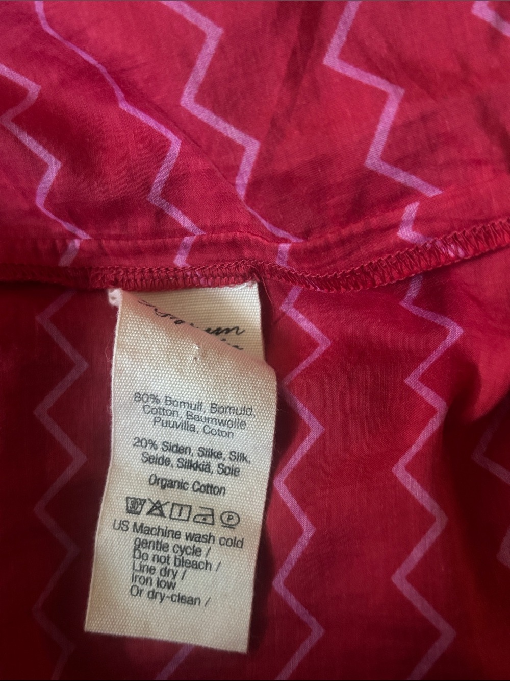 Gudrun Sjödén Folkloric Boho Drop Waist Midi Dress in Lipstick Red ~Size L - Picture 7 of 8